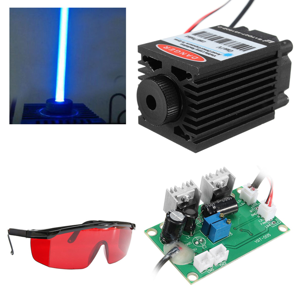 Focusable High Power 2.5W 450nm Blue Laser Module TTL 12V Carving free Goggles 20