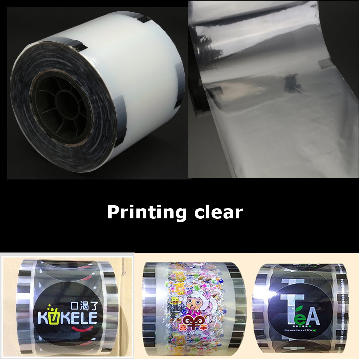 Clear Cup Seal Film Roll 1900 Cups 95mm for Cup Seal Ring Machine Bubble Milk Tea