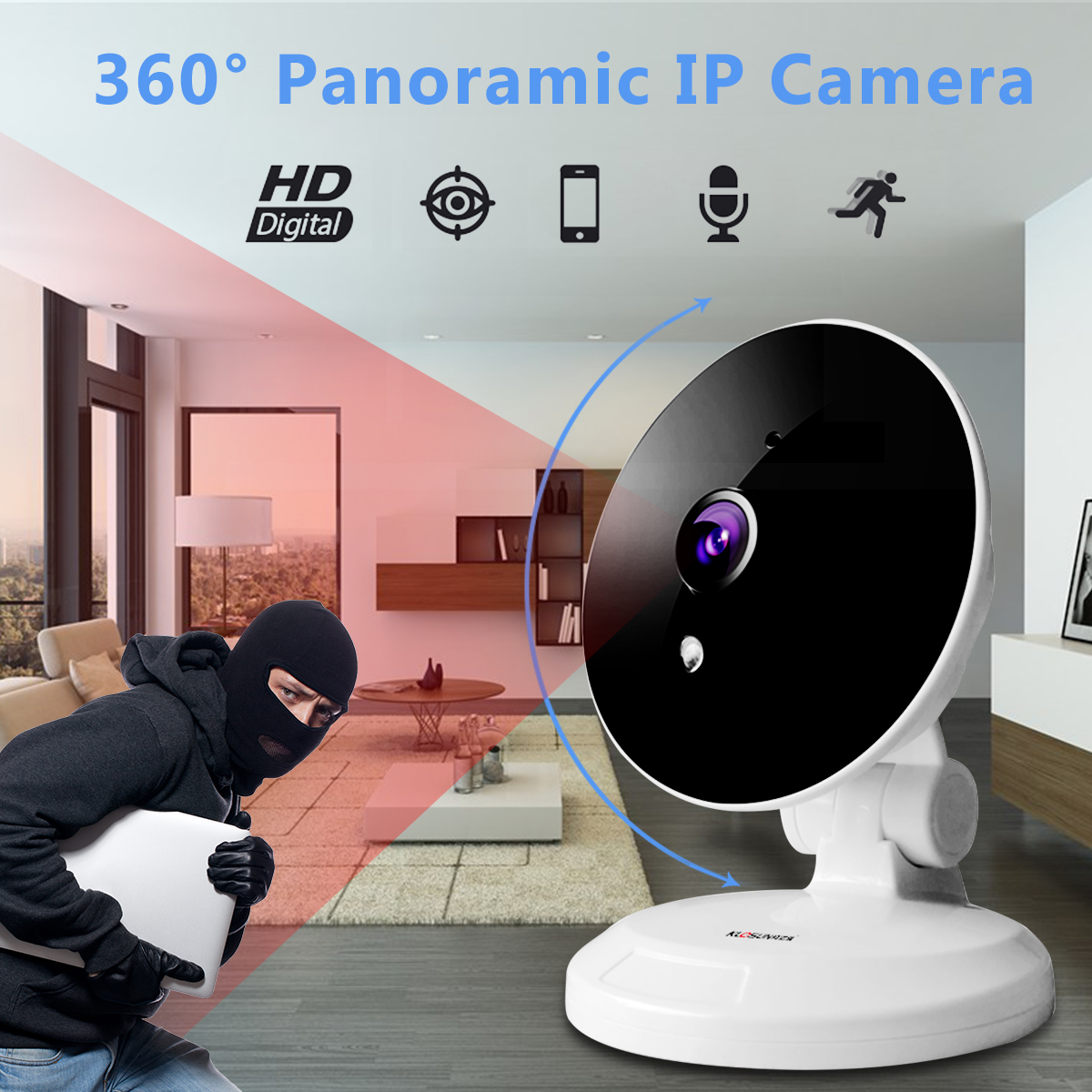 Wireless 960P Panoramic IP Camera 360° Fisheye WiFi IR Night Vision 13