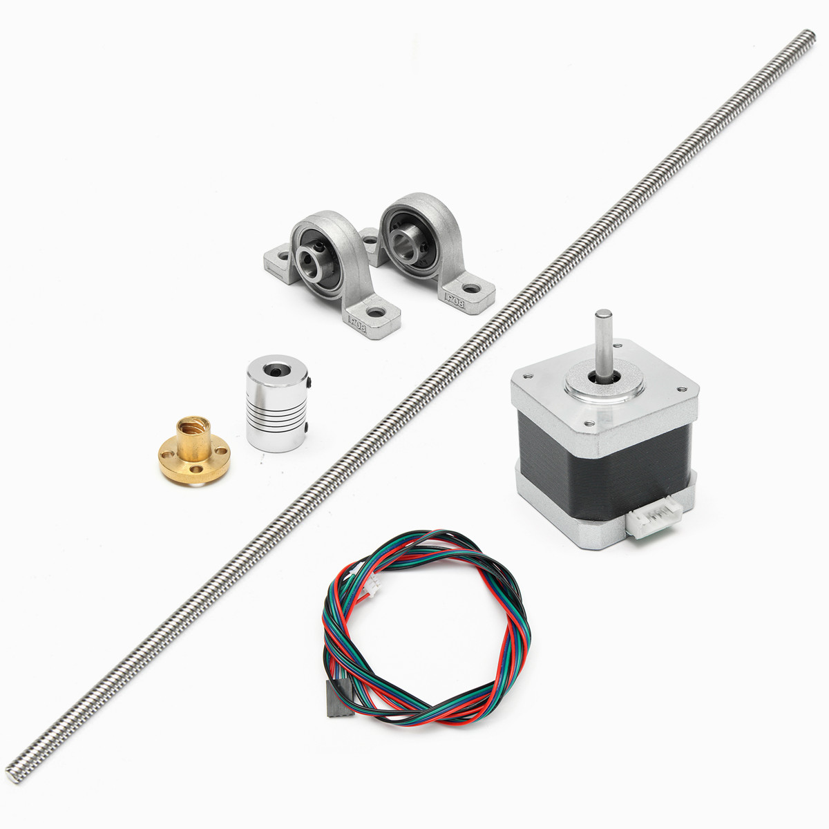 T8 600mm Stainless Steel Lead Screw Coupling Shaft Mounting + Motor For 3D Printer 15