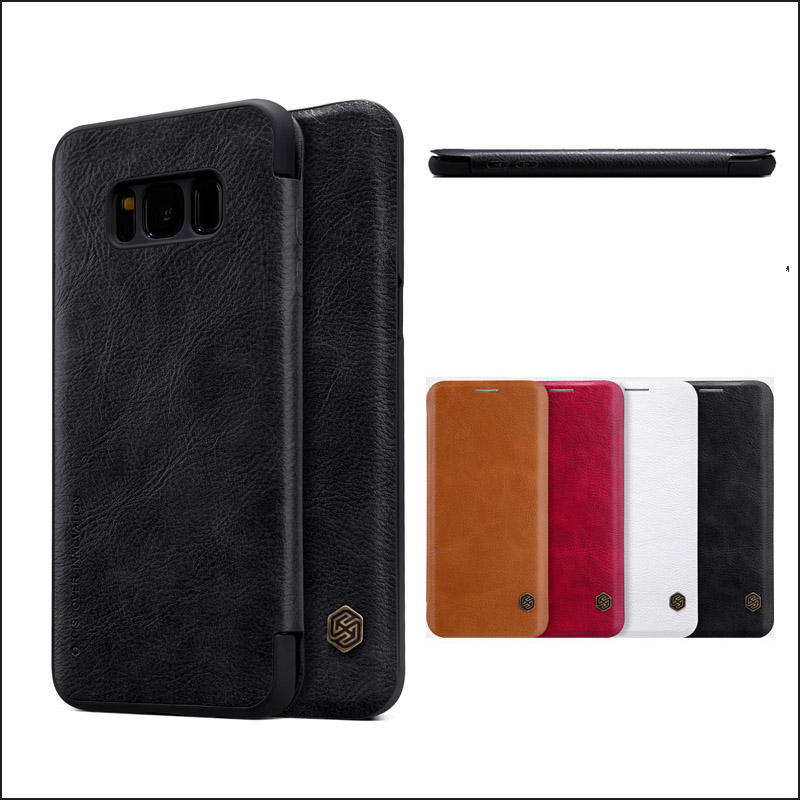 

NILLKIN PU Leather + Hard PC Flip Card-slots Cover Case For Samsung Galaxy S8 Plus 6.2 Inch