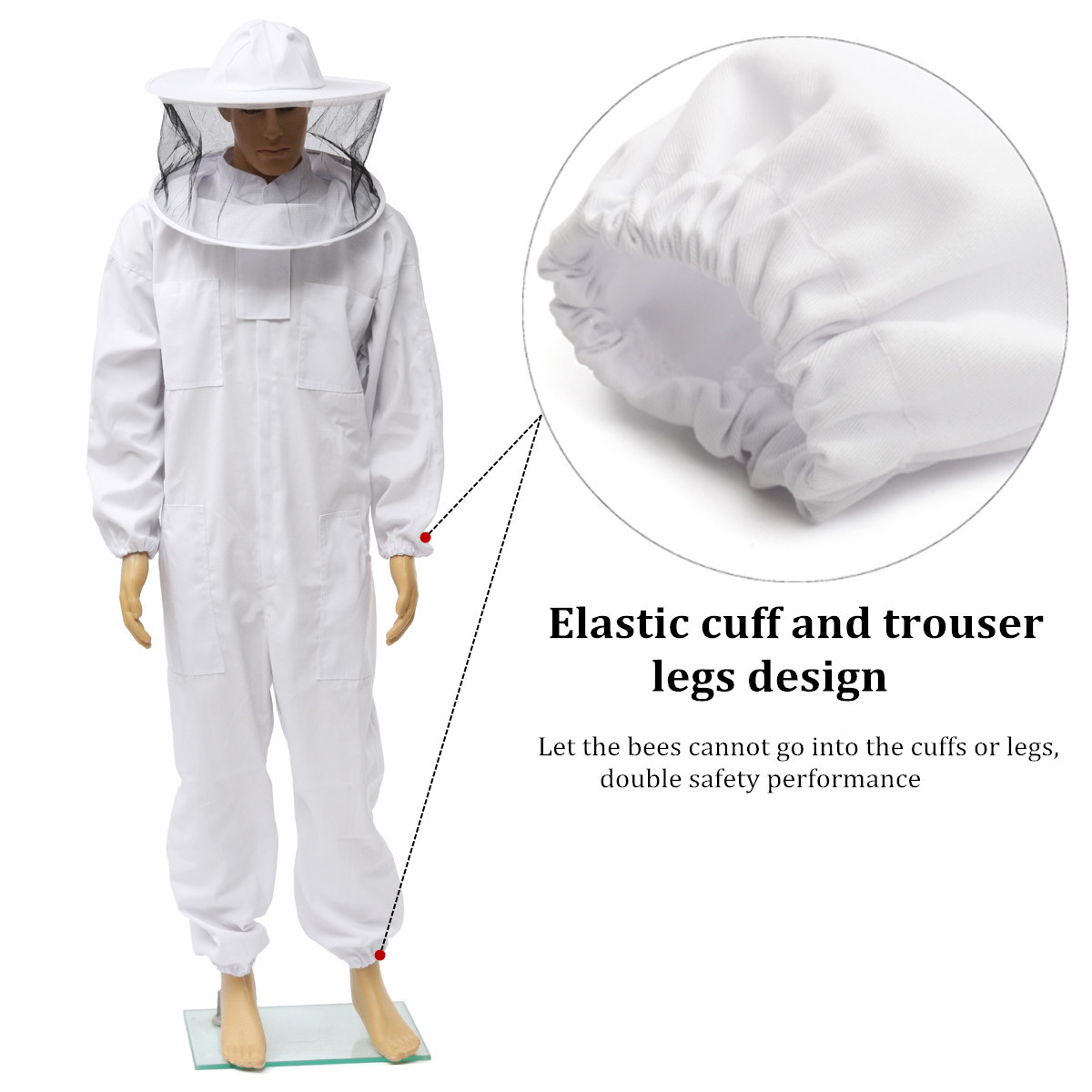 Beekeepers Bee Keeping Cotton Full Protector Suit With Veil Hat Hood Bee Suit XL XXL XXL 85