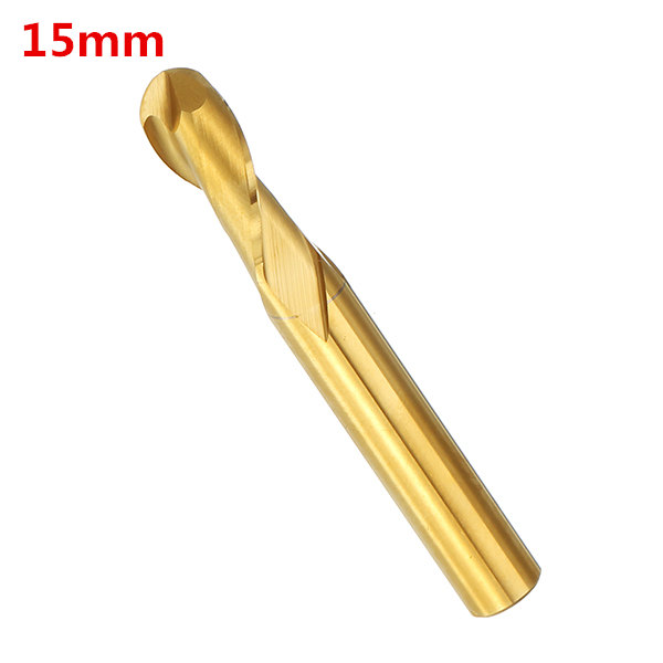 Drillpro 6mm Shank 2 Flutes Ball Nose End Mill Cutter 15/17/22mm Titanium Coated CNC Cutting Tool