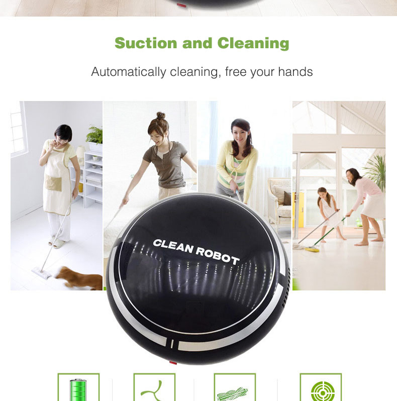 Mini Smart Robot Vacuum Cleaner Powerful Suction Smart Clean Wall Edge 4