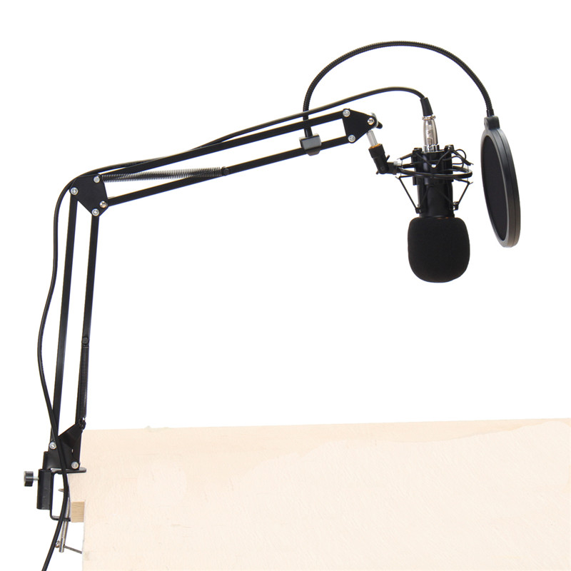 BM800 Condenser Microphone Dynamic System Kit Shock Mount Boom Stand Studio Pro 24