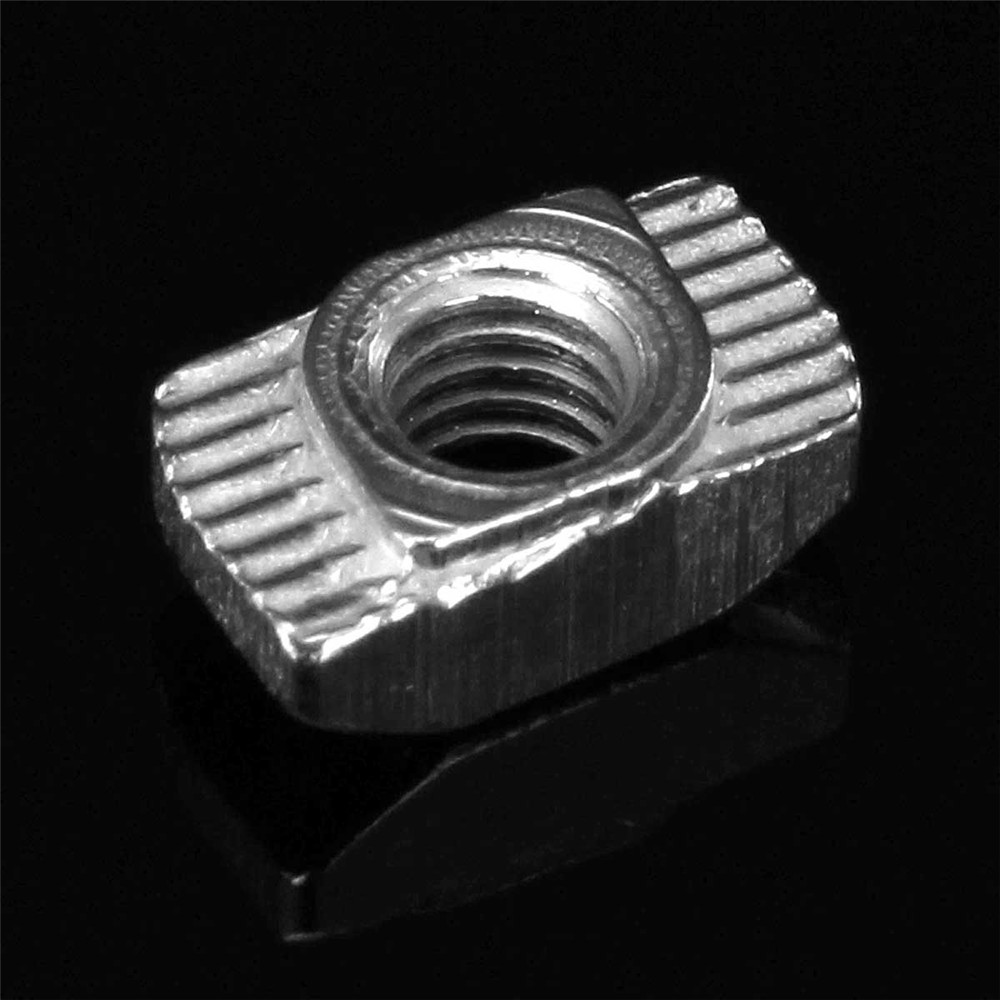 Drillpro 100pcs M5 Hammer Nut Nickel Plated Carbon Steel Aluminum Connector T Fastener Sliding Nut 12