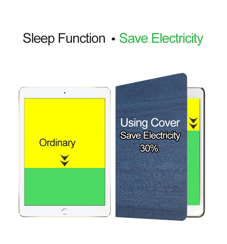 Wood Grain Pattern Smart Sleep Kickstand Case For iPad Mini 4 19