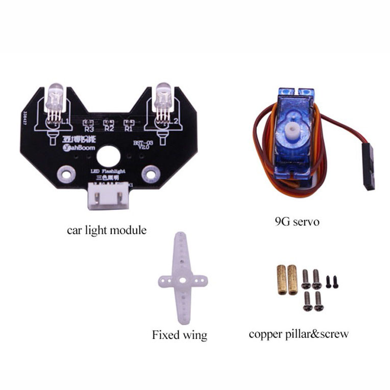 5V 5mm High-Brightness Colorful RGB LED Module with 9G Servo + Fixed Colums for Smart Robot Car 9