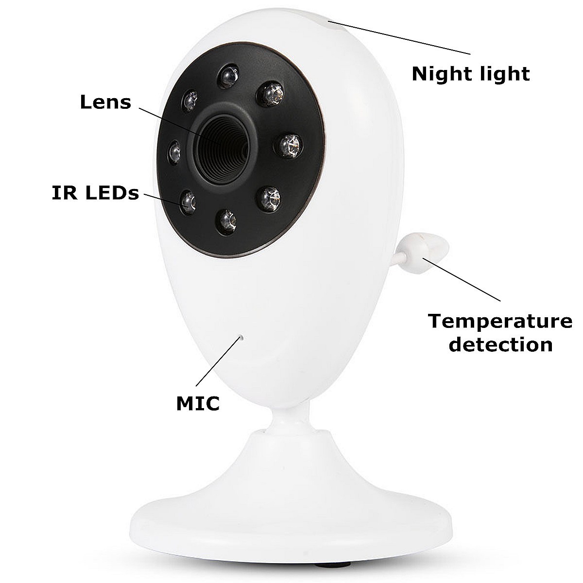 2.4inch 2.4G Wireless Baby Digital Audio Video Monitor Camera Night Vision Viewer Two-way Talk Temperature Monitor 14