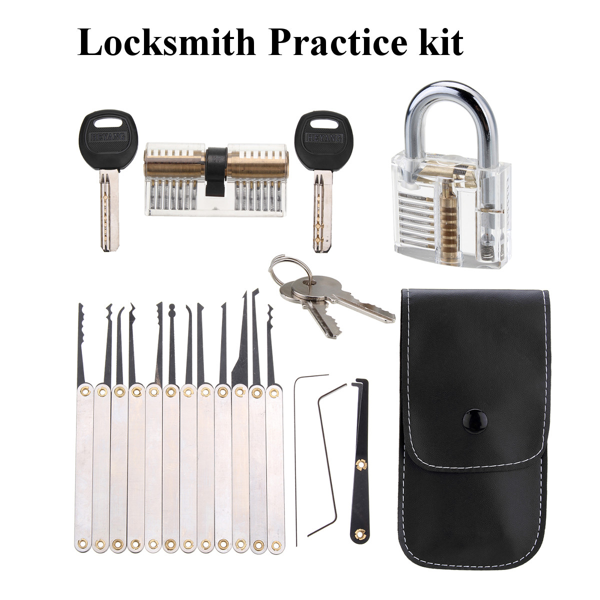 Unlocking Lock Opener Kit Locksmith Training Transparent Practice Padlocks Tools 14