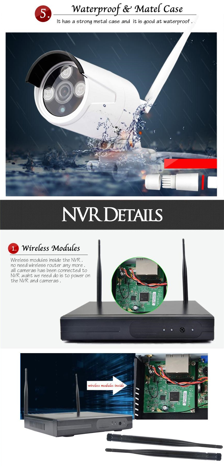 Hiseeu 960P Wireless CCTV 8CH NVR Kit Outdoor IR Night Vision IP WiFi Camera Security Surveillance EU Plug 10