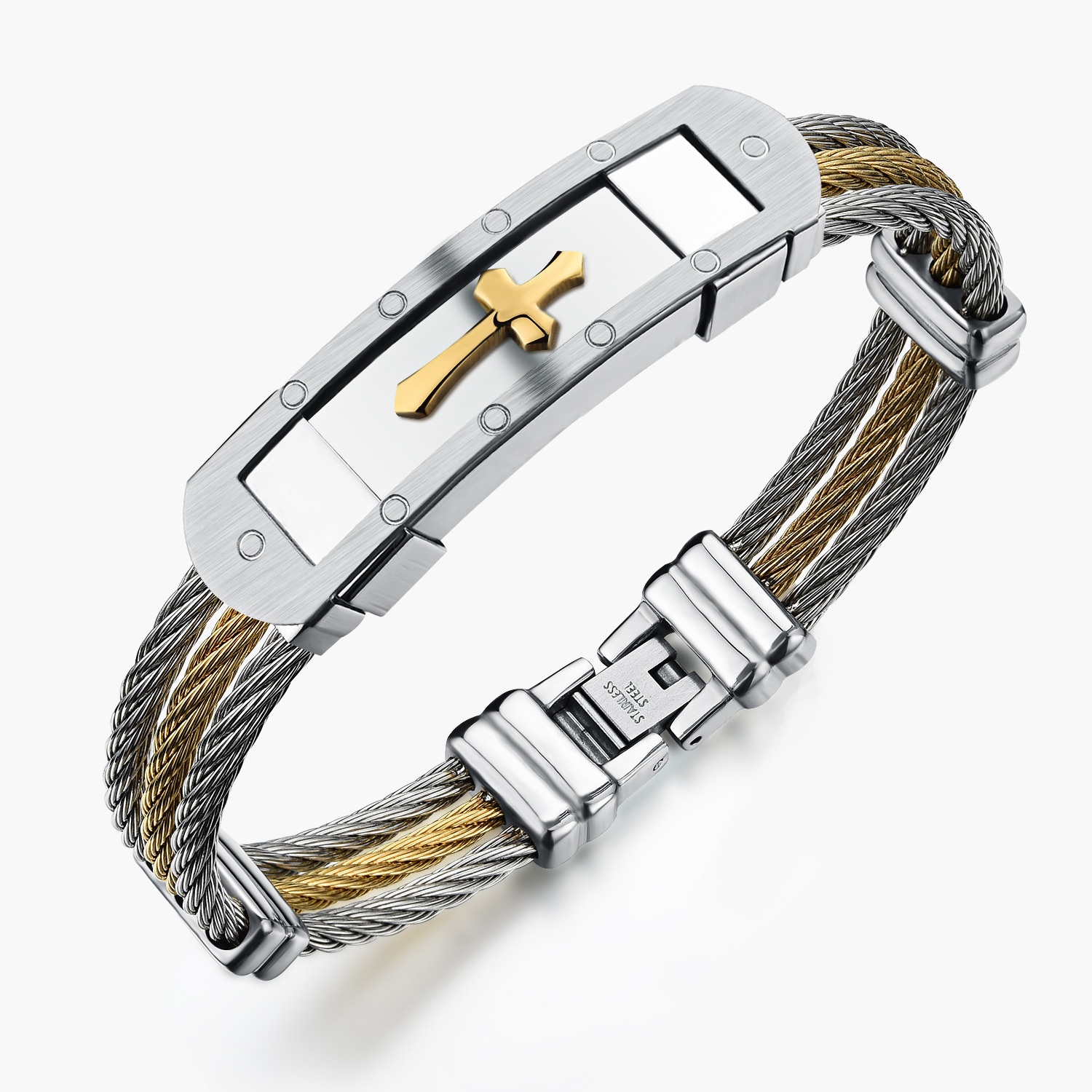 316L Stainless Steel Cross Bracelet Best Gift For Men