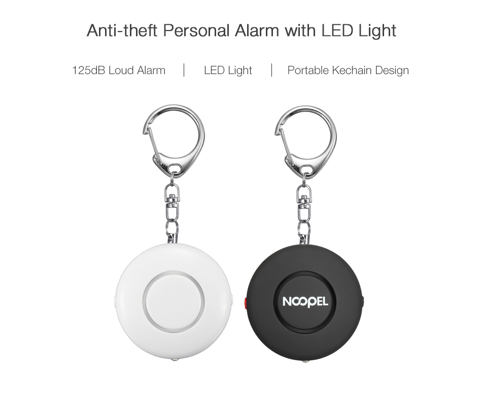125dB Loud Portable Round Shape Bag Keychain Anti Theft Personal Security Alarm with Bright LED Light 9