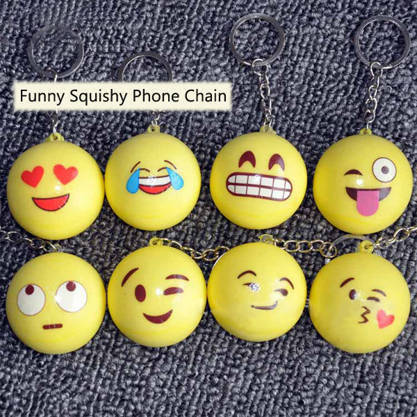 

Honana DX-145 Funny Emoji Face Squishy Toys Stress Reliever Phone Chain Hang Decorations