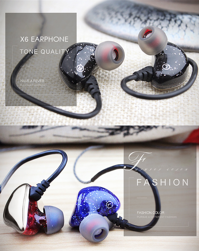 X6 In-Ear 3.5mm Wired Deep Bass Earphone Ergonomic Earphone with Microphone 3