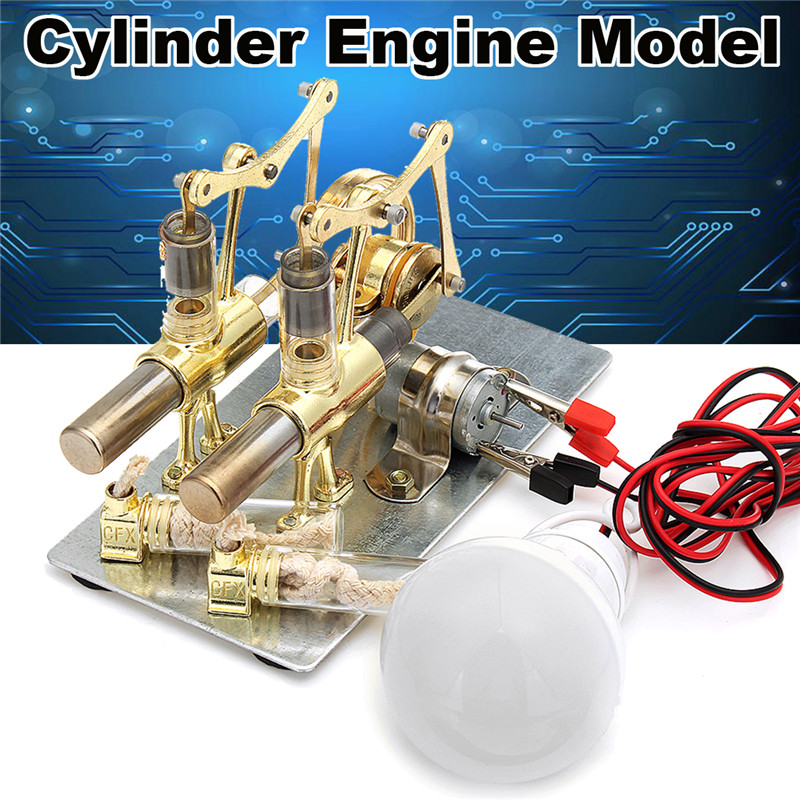 STEM Mini Hot Air Stirling Engine Generator Double Cylinder Engine Model 11