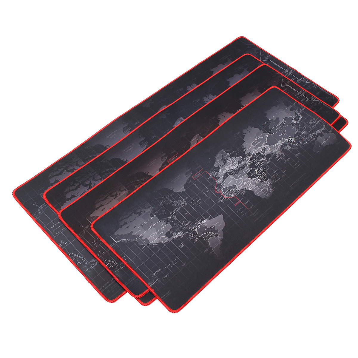 2mm Large Non-Slip World Map Game Mouse Pad Mat with Red Hem For PC Laptop Computer Keyboard 8