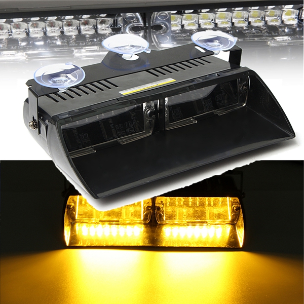 

12V 16 LED Amber Recovery Strobe Warning Lights Magnetic Roof Flashing Beacon Car Work Lights