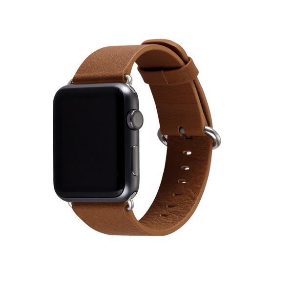 

38mm PU Leather Wrist Watchband Watch Strap With Stainless Steel Buckle For Apple Watch