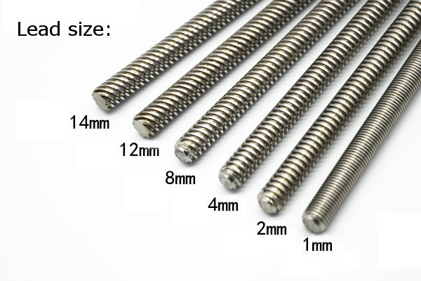3D Printer T8 1/2/4/8/12/14mm 400mm Lead Screw 8mm Thread With Copper Nut For Stepper Motor 13