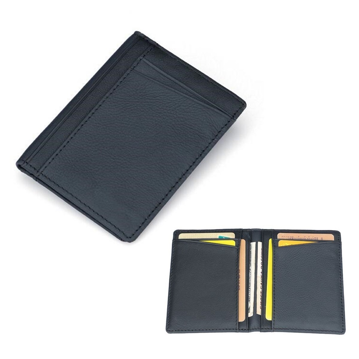 Men PU Leather Slim Thin Credit Card Holder Mini Money Wallet ID Case Wallet 8