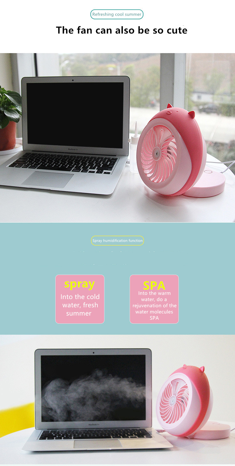 Honana DX-F1 Portable Mini USB Misting Fan Water Spray Fan Rechargeable Personal Cooling Mist Humidifier Fan 79
