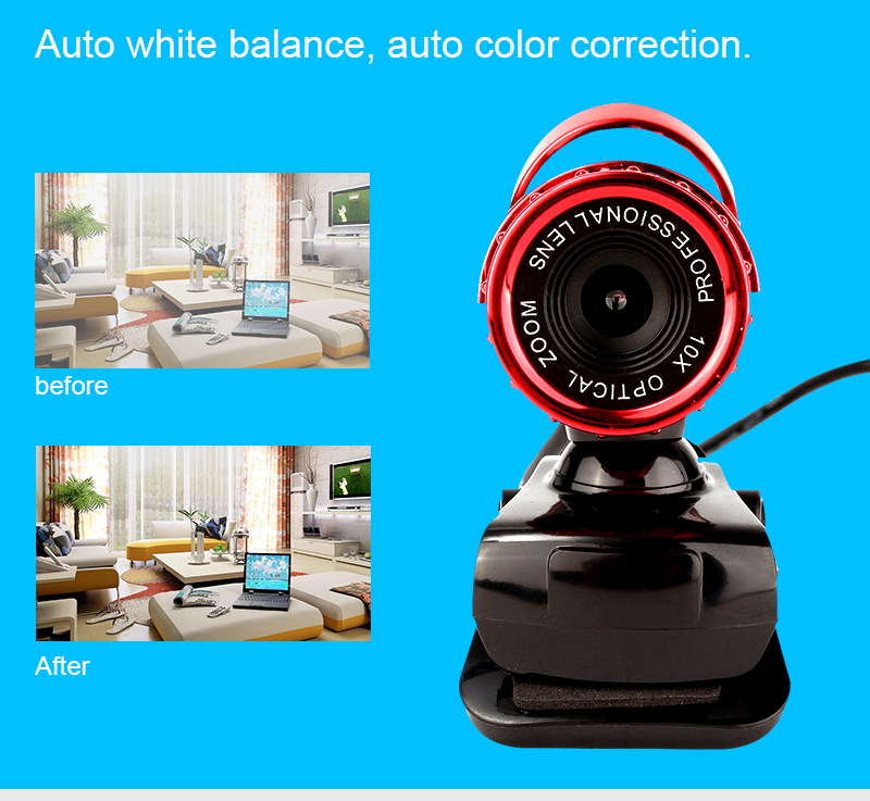HD Auto White Balance 12M Pixels Webcam with Mic Rotatable Adjustable Camera for PC Laptop 50