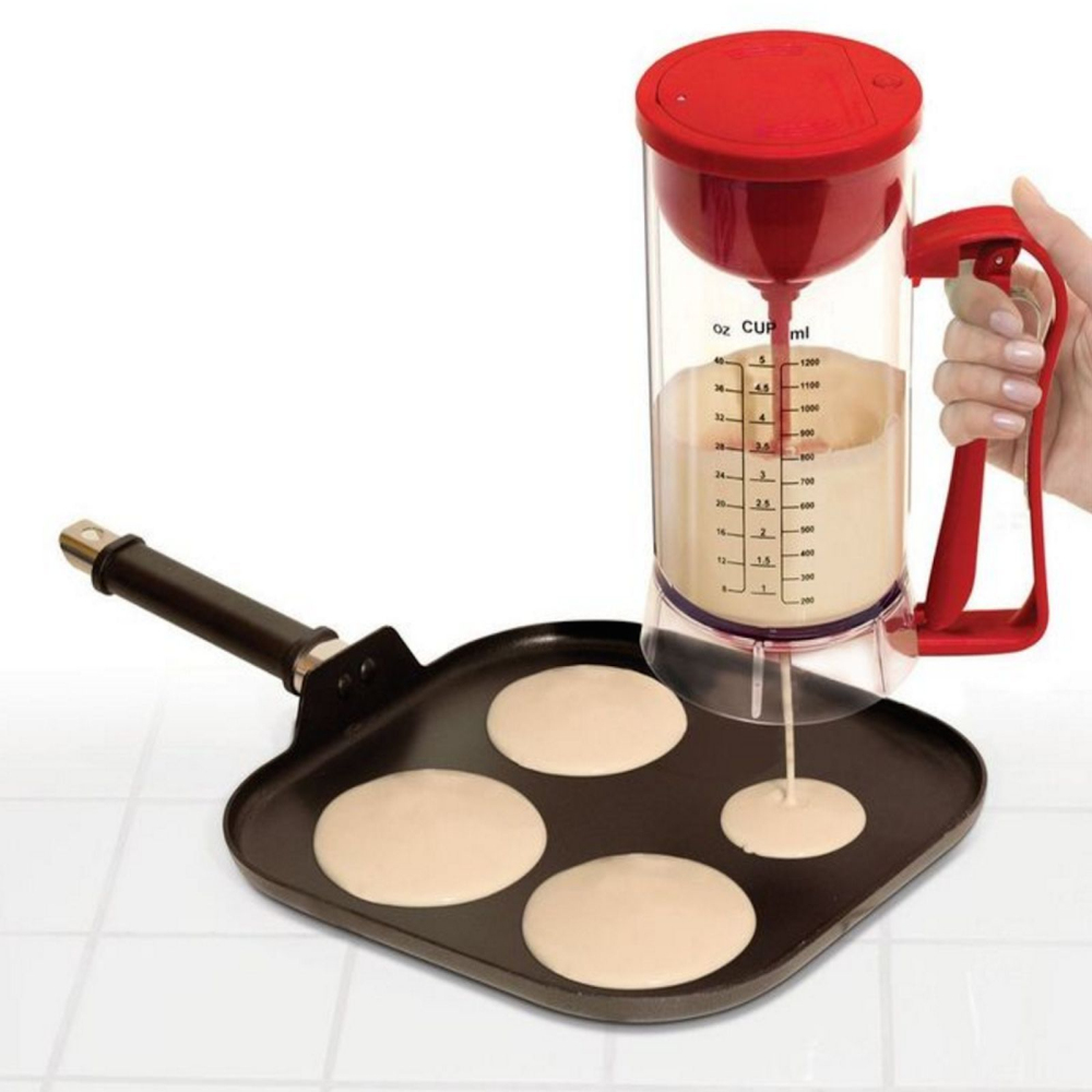 Wobythan Pancake Batter Dispenser, Electric Cupcakes Batter Mixer Cordless  Battery Powered Waffle Batter Maker Machine 