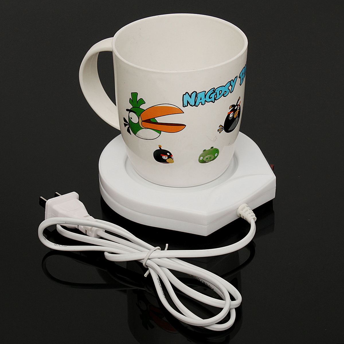 220v White Electric Powered Cup Warmer Heater Pad Coffee Tea Milk Mug US Plug 12