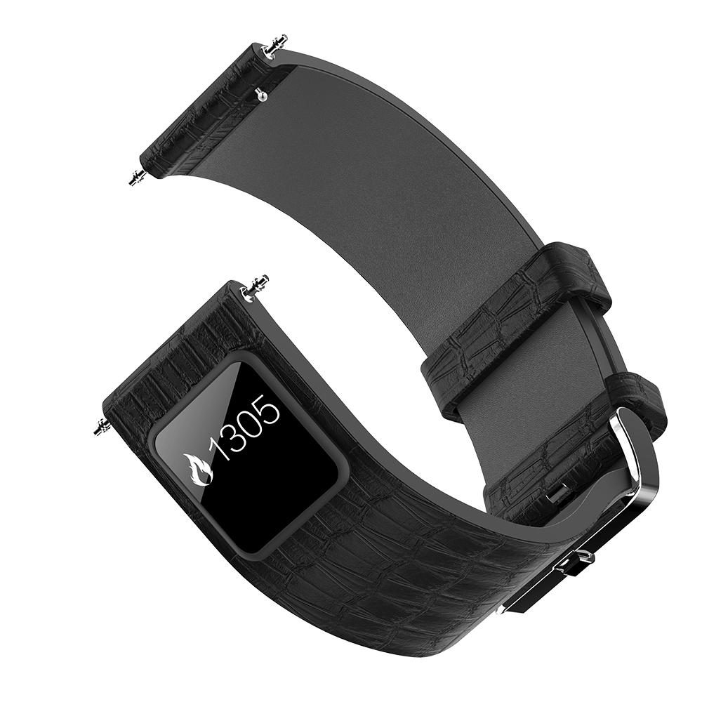 

22mm H1 Step Calories Smart Watch Band Remote Camera Call Notification Black Smart Watch Strap