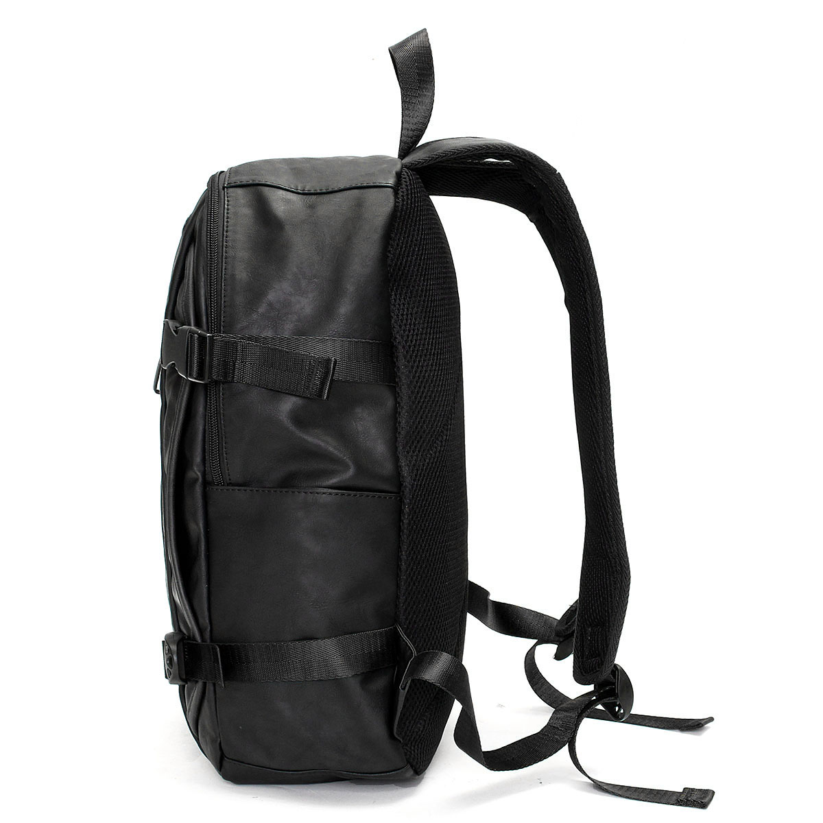 Men Vintage PU Leather Zipper Laptop Travel School Outdoor Backpack Bag Rucksack 13