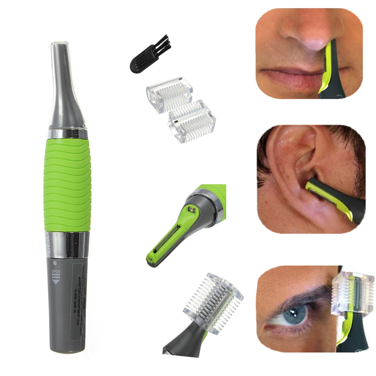 Personal Ear Nose Neck Hair Trimmer Clipper With LED Light