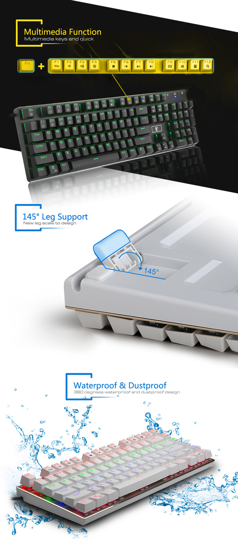 E-element Z88 81 Key NKRO USB Wired RGB Backlit Mechanical Gaming Keyboard Outemu Blue Switch 27