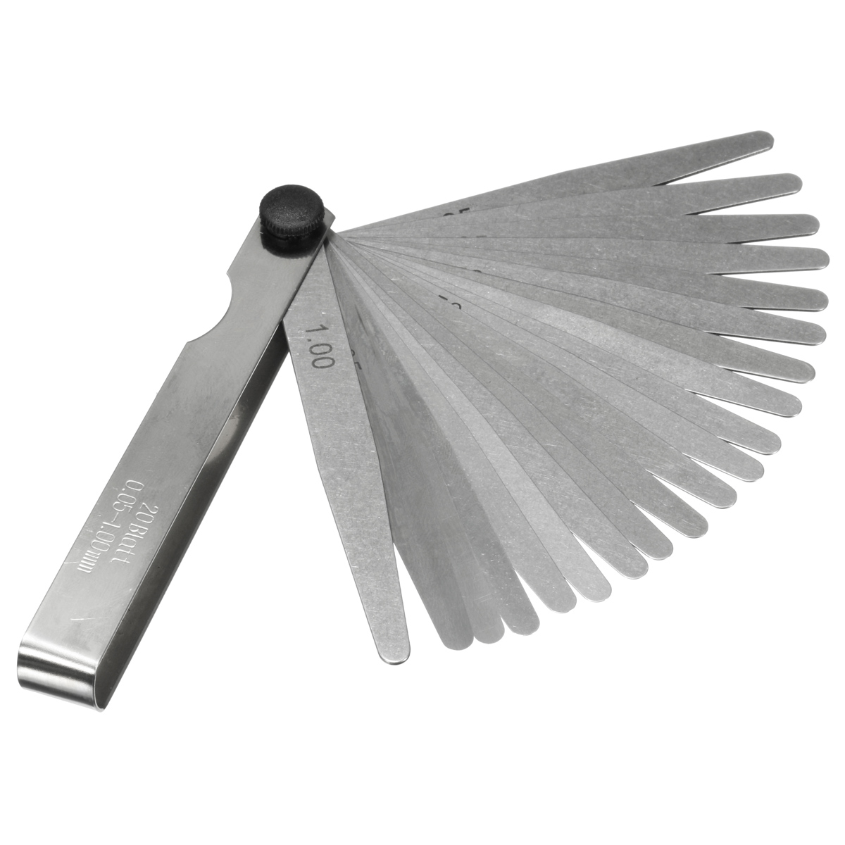 20 Blade Metric Feeler Gauge Set 0.05mm-1.00mm Precision Measure Tool Silver