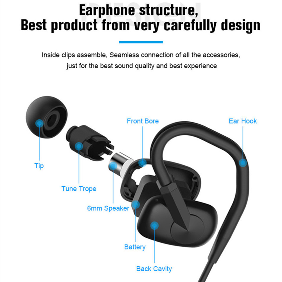 UVOKS W2 Wireless Bluetooth Earphone Waterproof In-ear Stereo Sports Headphone with Mic 11