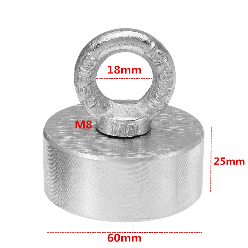 Effetool 60x25mm 300kg Neodymium Recovery Magnet Metal Detector 31