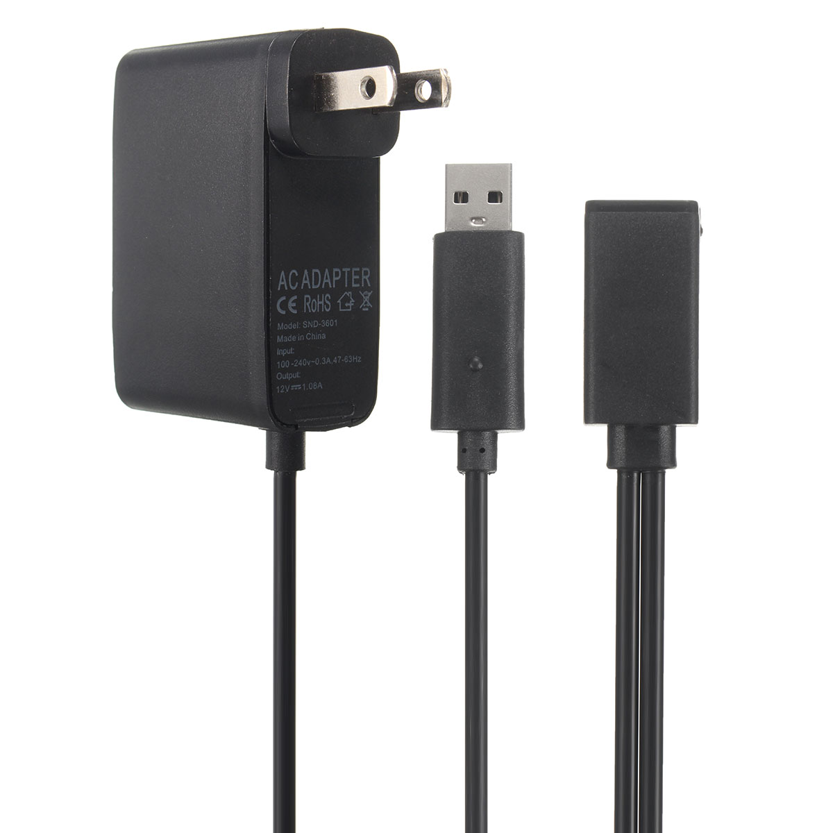 2.3m USB AC Adapter Power Supply Cable for Xbox 360 Kinect Sensor EU/US Plug 22