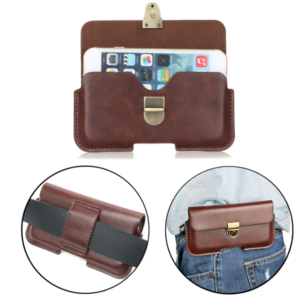 Universal Leather Waist Bag For Phone From 5.1 to 6.3 inch