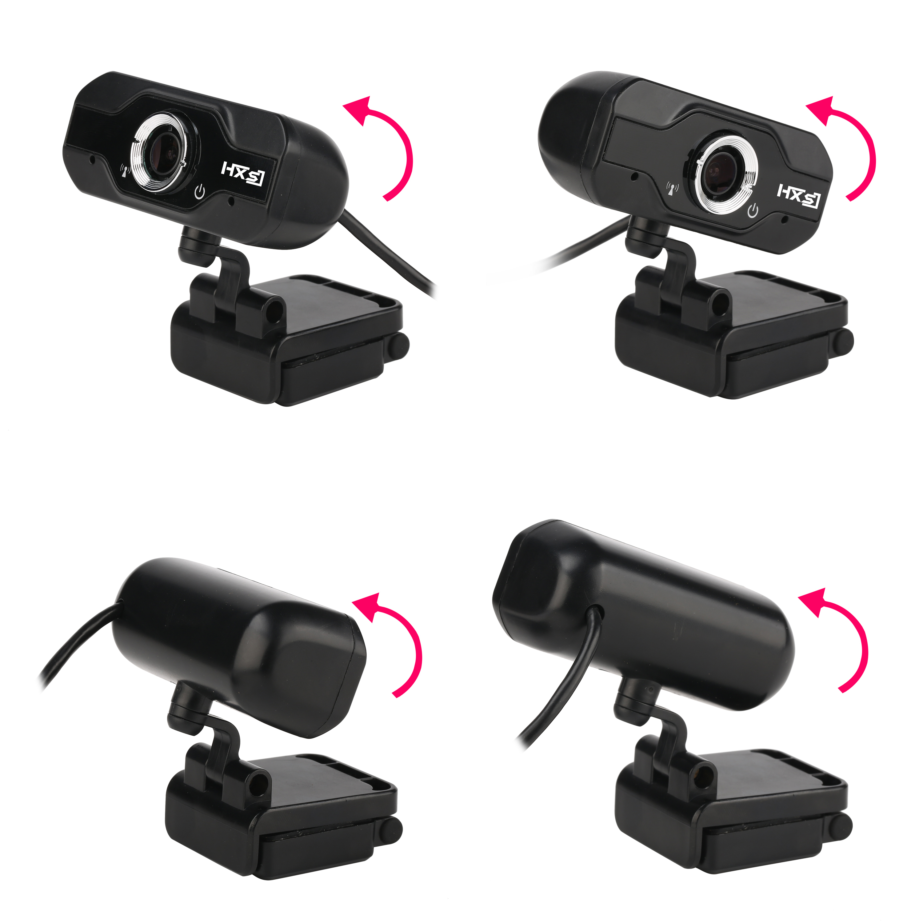 HXSJ HD 720P CMOS Sensor Webcam Built-in Microphone Adjustable Angle for Laptop Desktop 30