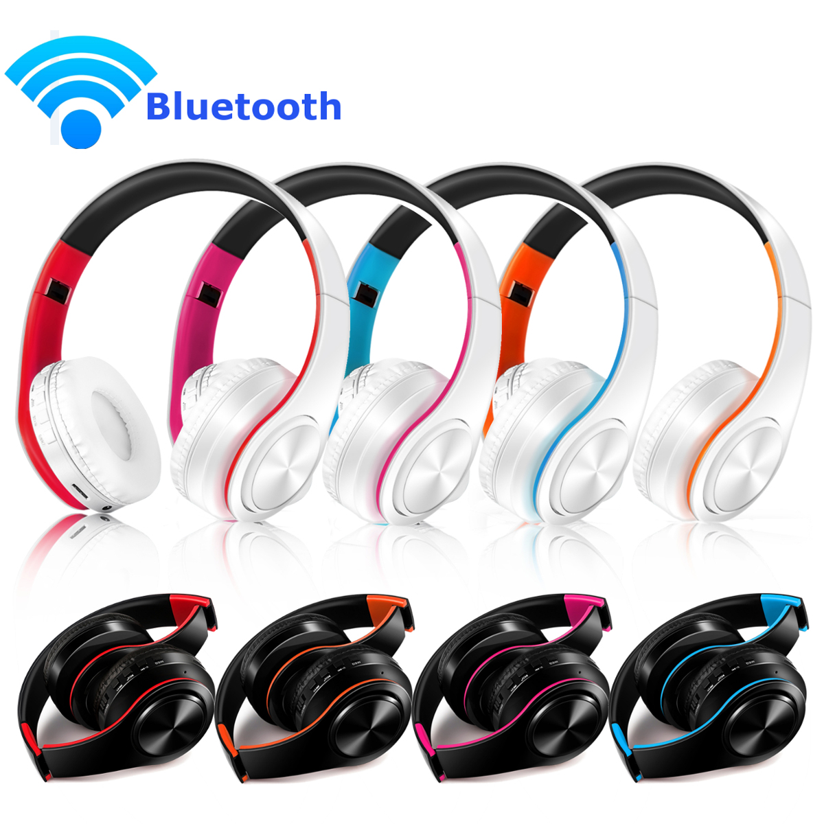 Foldable Colorfoul Bluetooth 4.0 Wireless Stereo Headphone with MIC 12