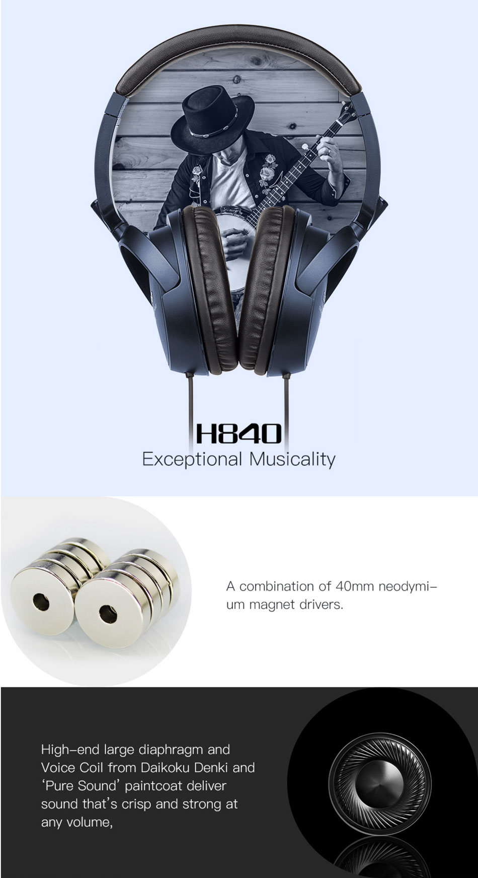 Edifier H840 Noise Cancelling Powerful Sound Ergonomic Ear Pads HIFI Headphone Headset 3.5mm AUX 1