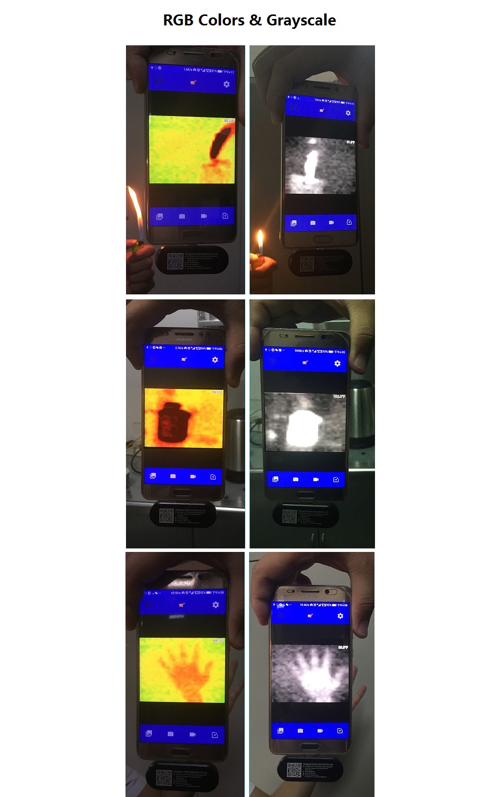 Mobile Phone Thermal Infrared Imager Support Video and Pictures Recording 20 ℃ ~300 ℃ Temperature Test ℃/℉ Face Detection Imaging Camera For Android 82