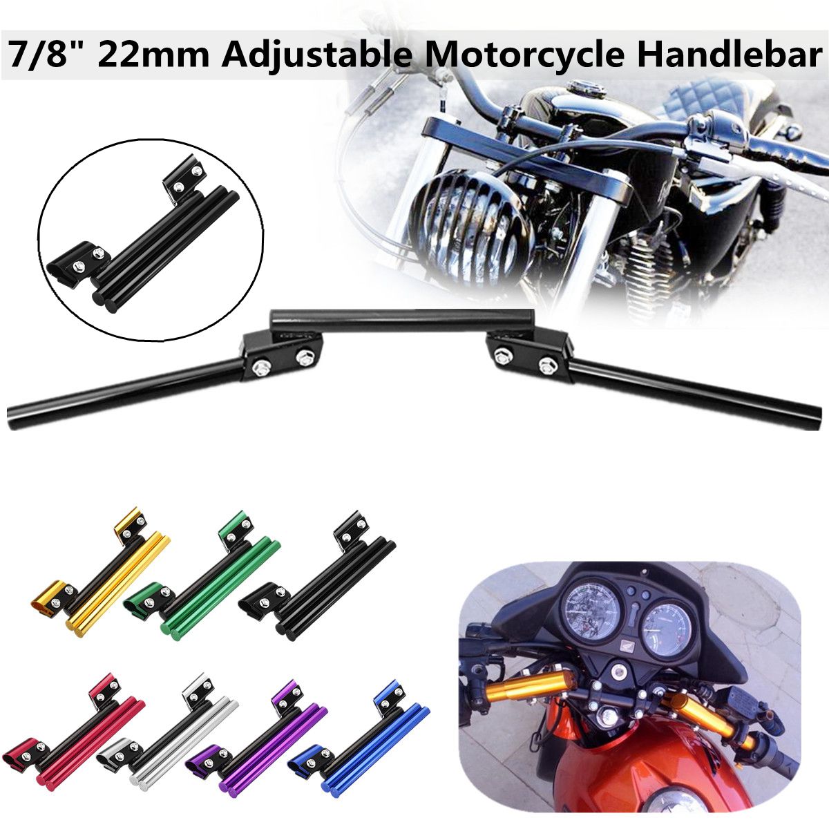 7/8 inch 22mm adjustable motorcycle handlebar