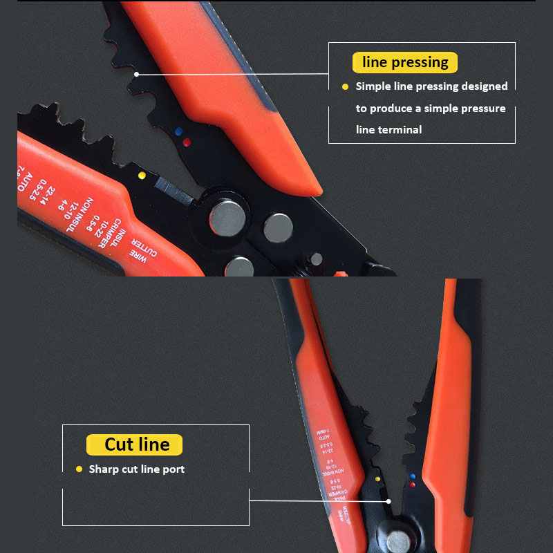 DANIU Upgraded Version Multifunctional Automatic Cable Wire Stripper Plier Self Adjusting Crimper Tool 22-10AWG(0.5-6.0mm) 70