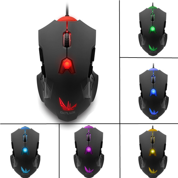 

DeLUX M811 7D USB Wired 8200 DPI Laser Wired Gaming Mouse with 6-color Breathing LED Backlit