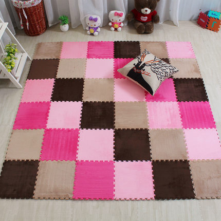 

4Pcs Baby Soft Playmats Foam Floor Flannel Carpet Puzzles Children Exercise Gym Mats