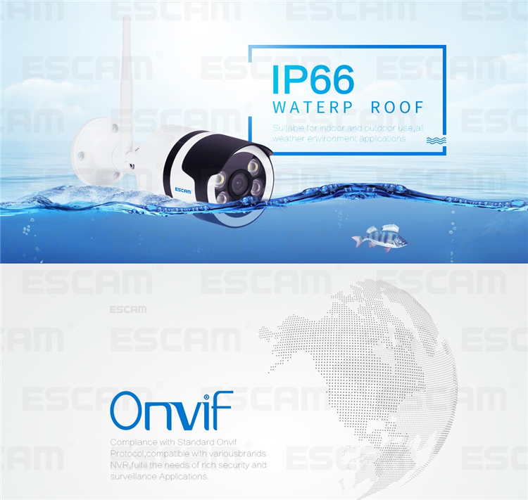 ESCAM QF508 1080P Wireless IP Camera Waterproof Surveillance Security Cameras Infrared Bullet Camera 48