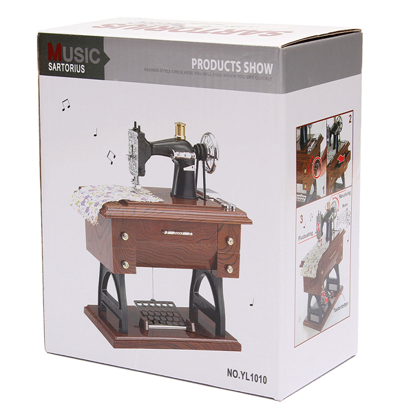 Vintage Mini Treadle Sewing Machine Mechanical Music Box Sale-Banggood 
