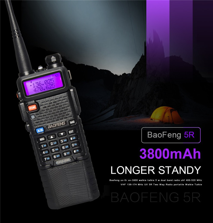 Upgrade BaoFeng UV-5R Walkie Talkie VH/UHF Dual Band Two Way Radio Transceiver 3800mah Battery 39