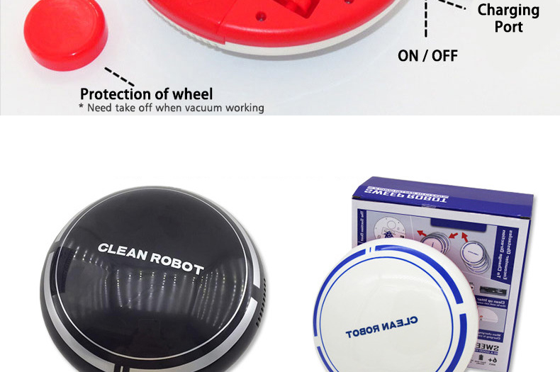 Mini Smart Robot Vacuum Cleaner Powerful Suction Smart Clean Wall Edge 9